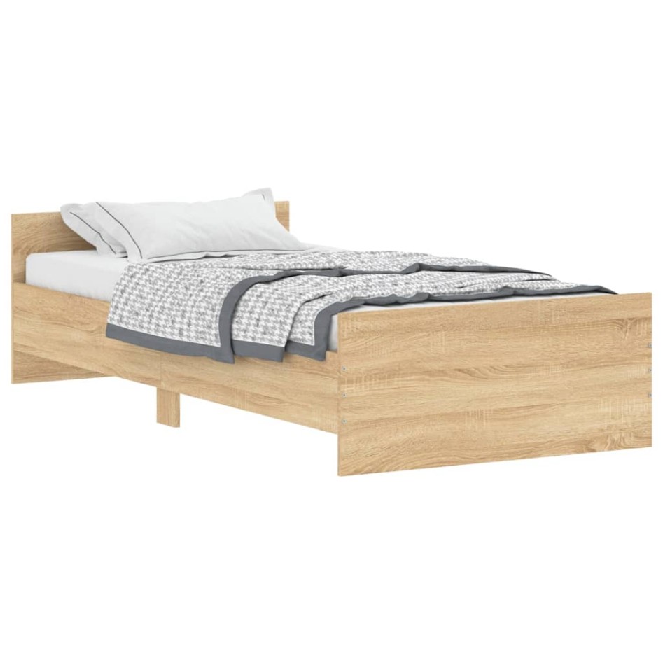 Estructura de cama madera contrachapada roble Sonoma 100x200