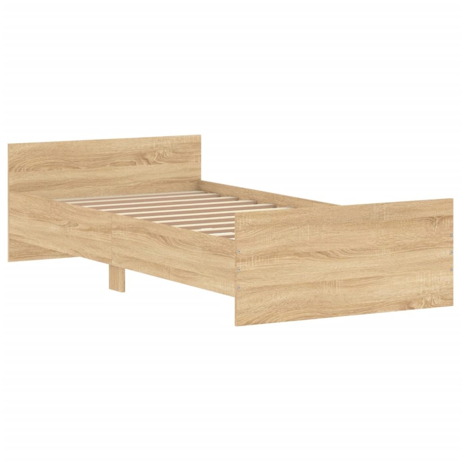 Estructura de cama madera contrachapada roble Sonoma 100x200