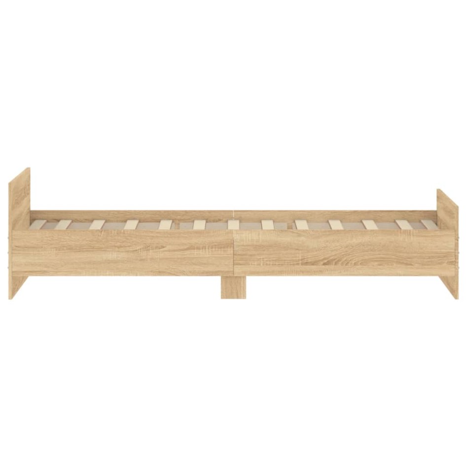 Estructura de cama madera contrachapada roble Sonoma 100x200