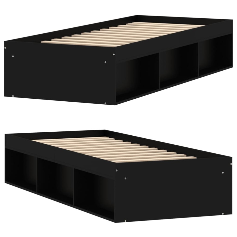 Estructura de cama negra 75x190