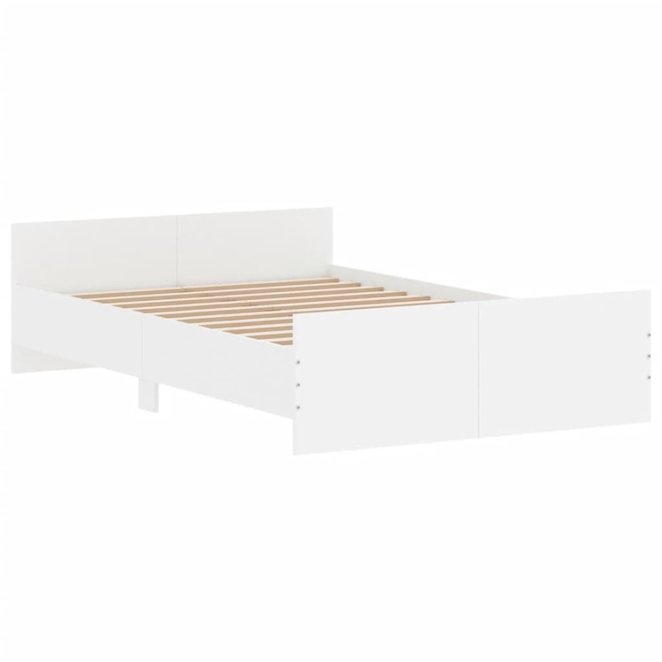 Estructura de cama con cabecero piecero blanco 120x200