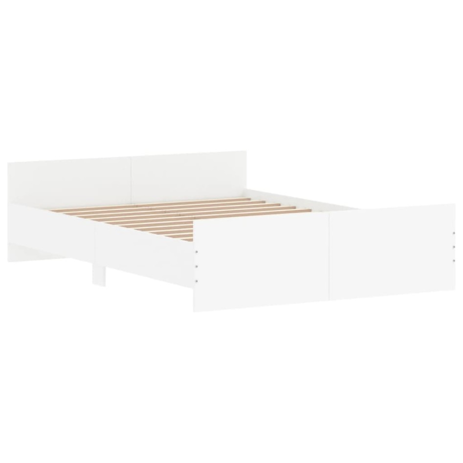 Estructura de cama con cabecero piecero blanco 135x190