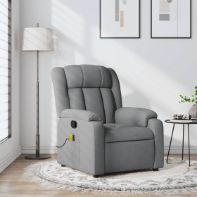 Sillón reclinable de masaje de tela gris
