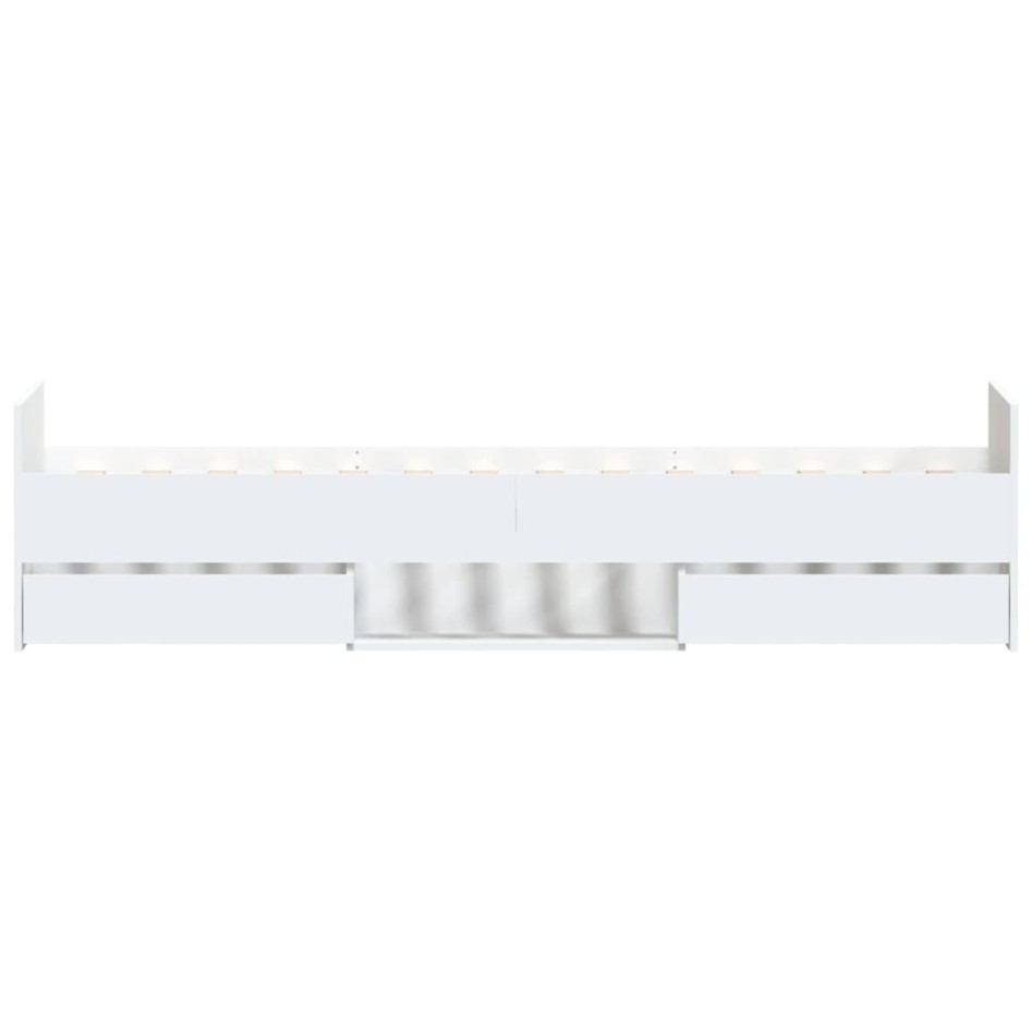 Estructura de cama con cabecero piecero blanca 100x200