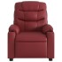 Sillón reclinable de cuero sintético rojo