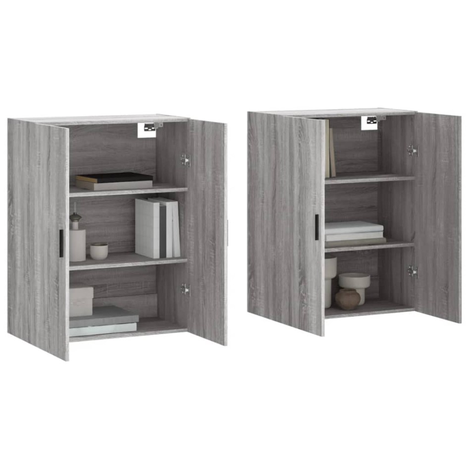 Armarios de pared 2 unidades gris Sonoma 69,5x34x90