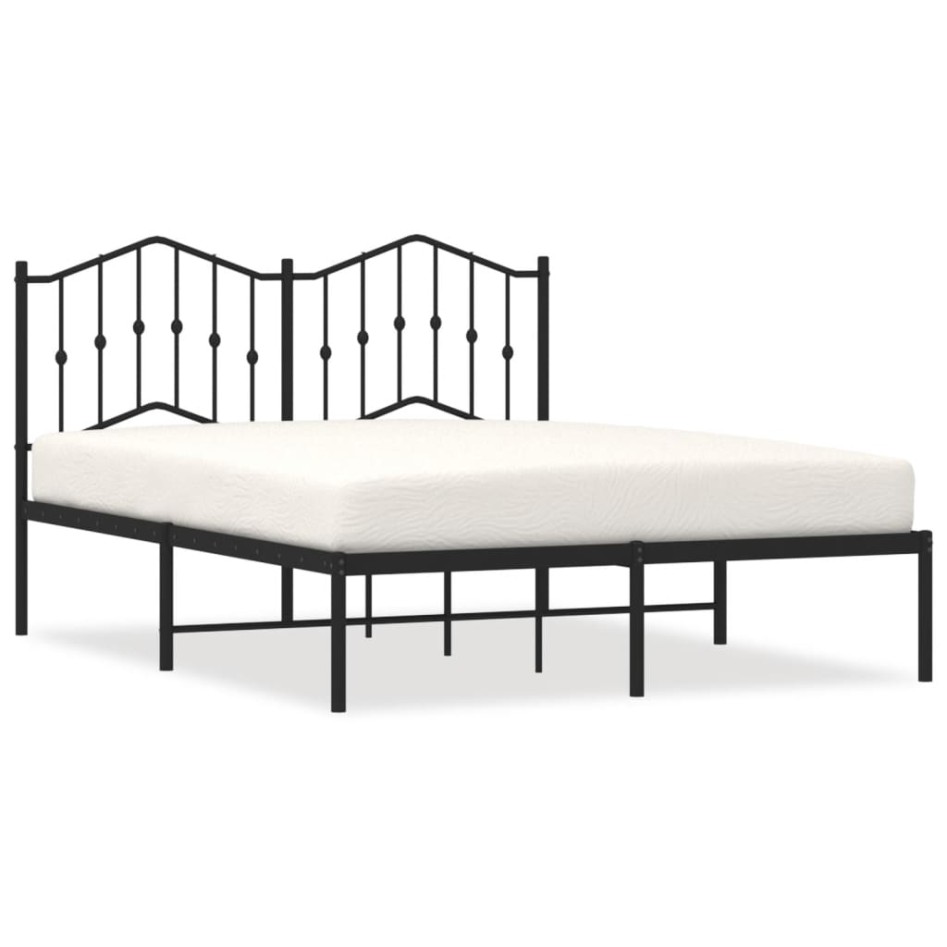 Estructura de cama con cabecero metal negro 150x200