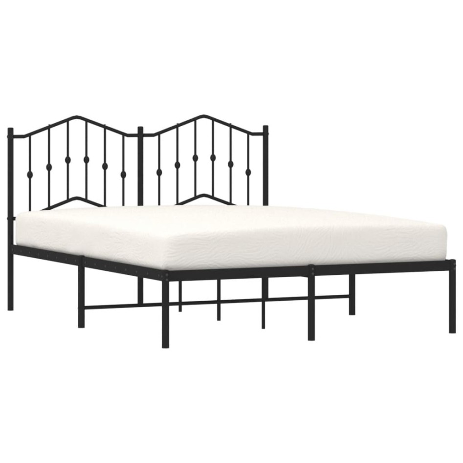 Estructura de cama con cabecero metal negro 150x200