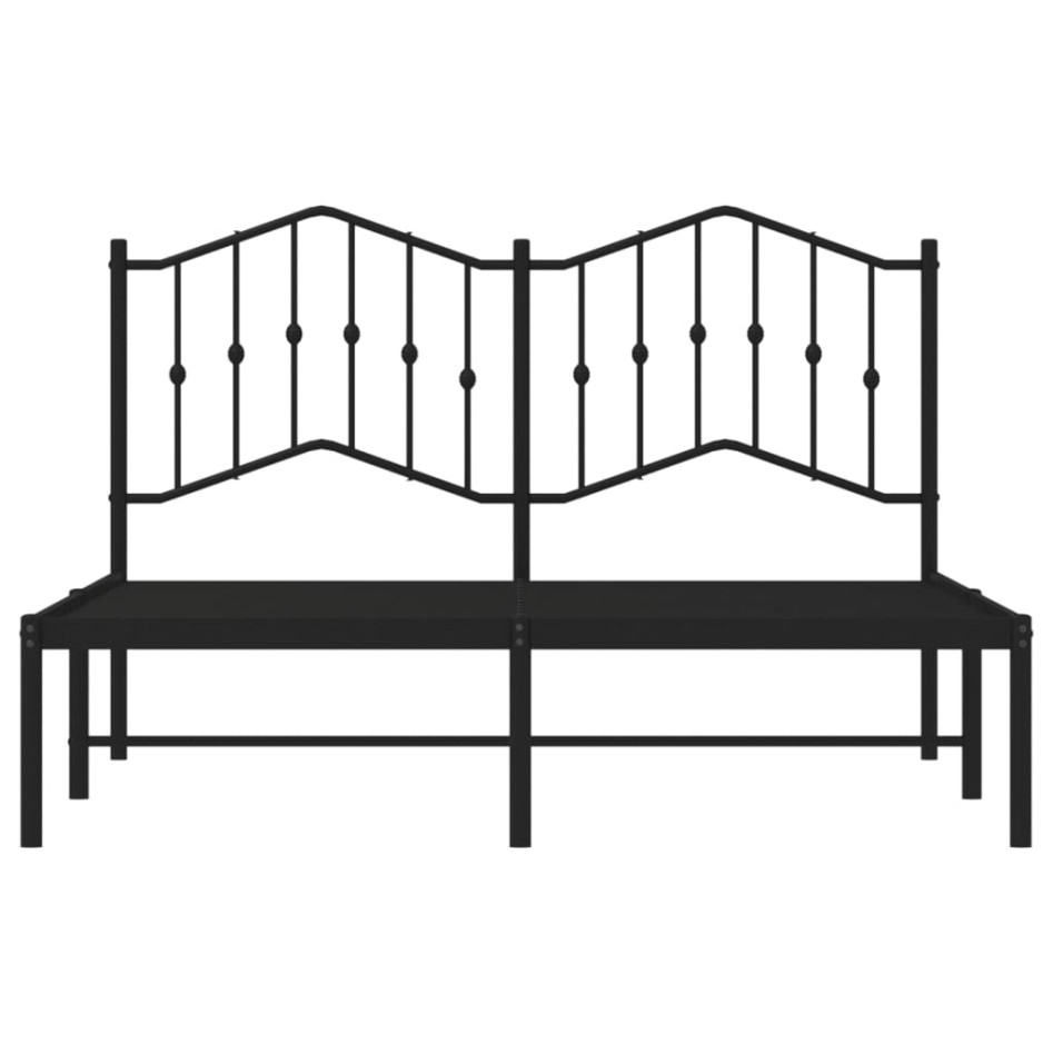 Estructura de cama con cabecero metal negro 150x200
