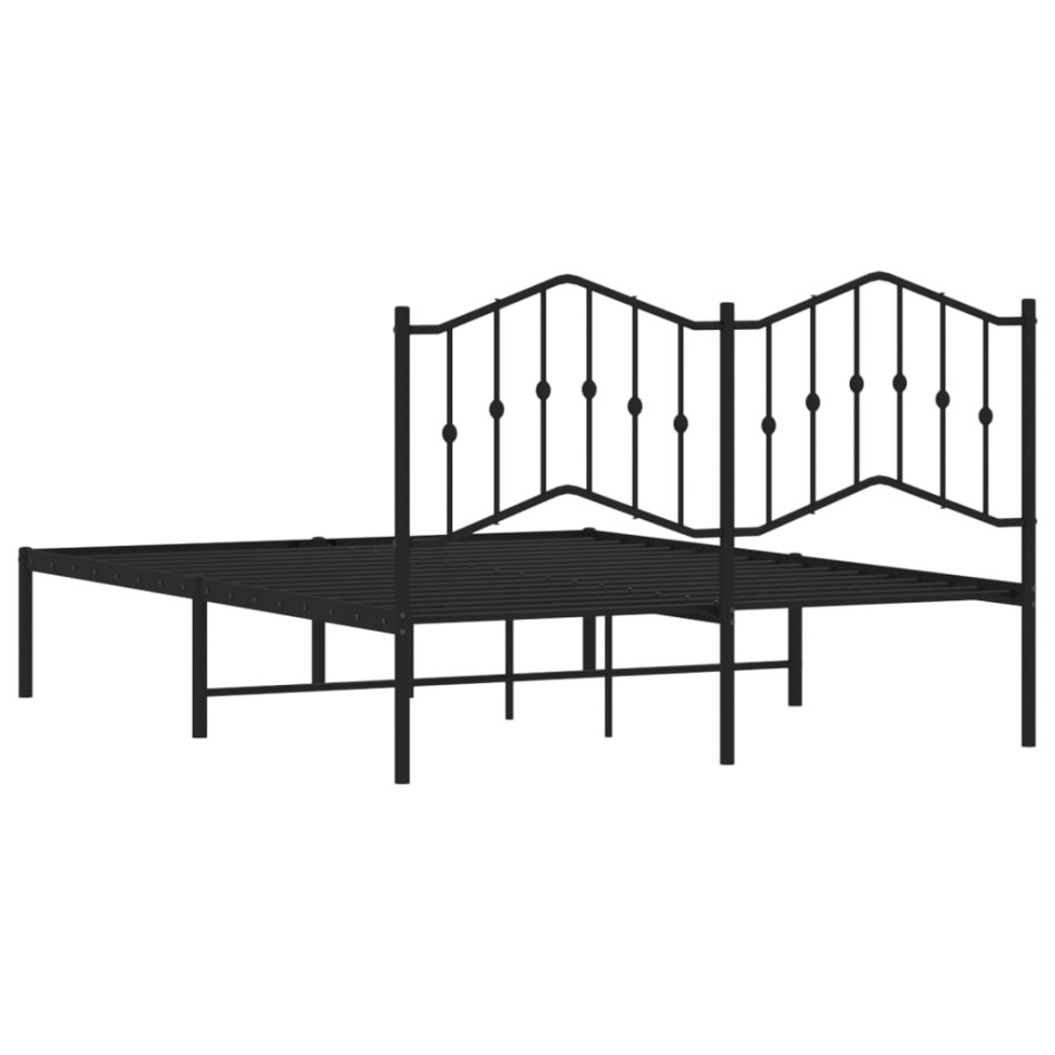Estructura de cama con cabecero metal negro 150x200