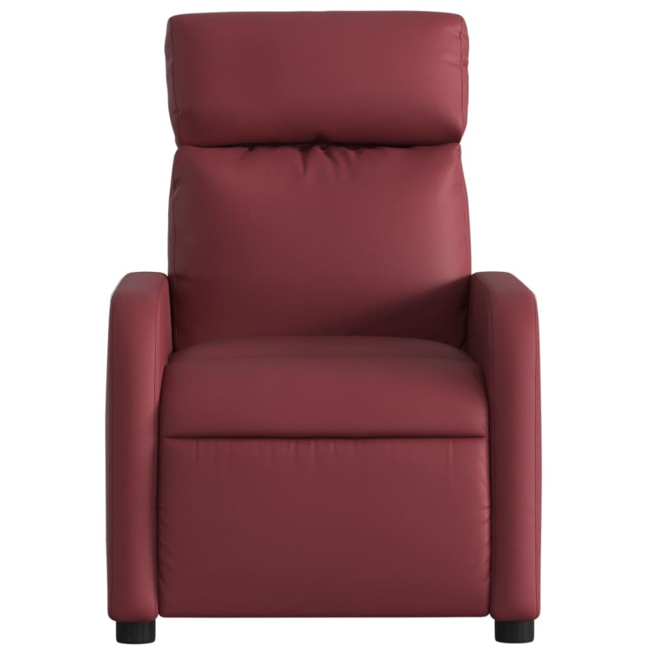 Sillón de masaje reclinable cuero sintético rojo