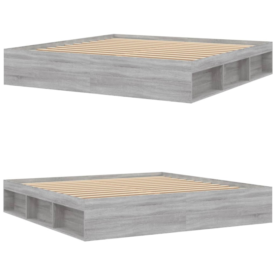 Estructura de cama Sonoma gris 200x200