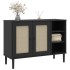Aparador SENJA aspecto de ratán madera pino negro 112x40x80
