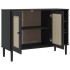 Aparador SENJA aspecto de ratán madera pino negro 112x40x80