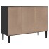 Aparador SENJA aspecto de ratán madera pino negro 112x40x80