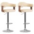 Taburetes de cocina 2 uds cuero sintético madera curvada