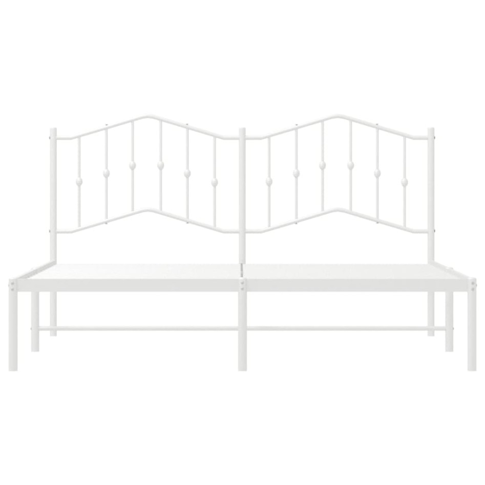 Estructura de cama de metal con cabecero blanco 183x213