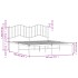 Estructura de cama de metal con cabecero blanco 183x213