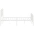 Estructura cama metal con cabecero y estribo blanco 140x200