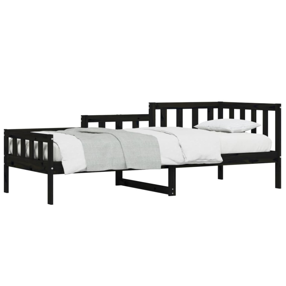 Sofá cama de madera maciza de pino negro 80x200