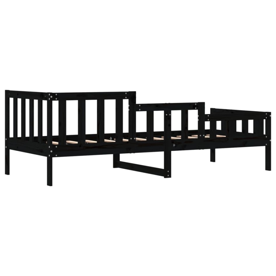 Sofá cama de madera maciza de pino negro 80x200