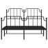 Estructura de cama con cabecero y estribo metal negro