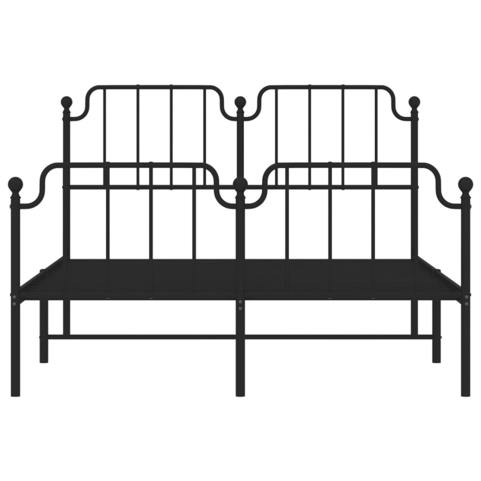 Estructura de cama con cabecero y estribo metal negro