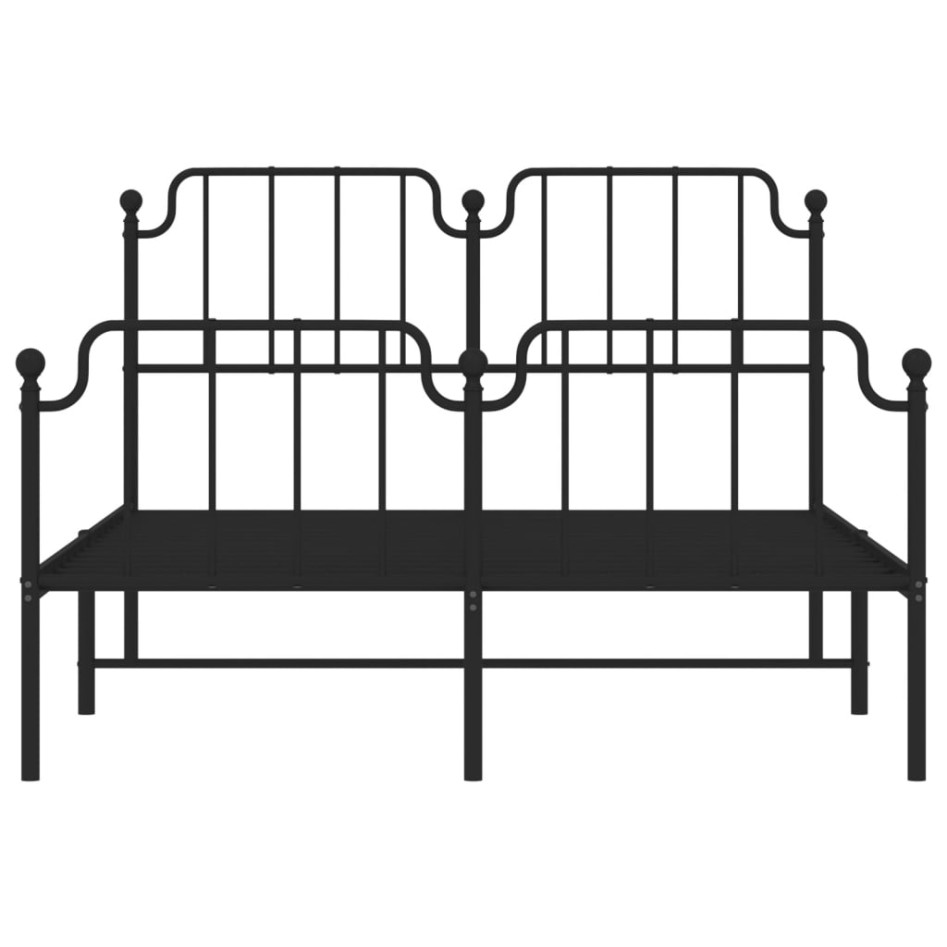 Estructura de cama cabecero y estribo metal negro 140x200