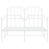 Estructura cama metal con cabecero y estribo blanco 120x200