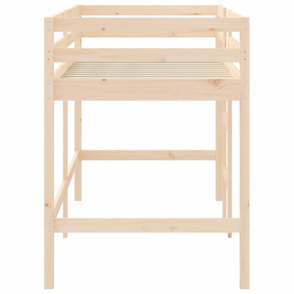 Cama alta de niños escalera madera maciza pino 80x200