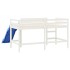 Cama alta de niños con tobogán madera maciza blanca 90x200