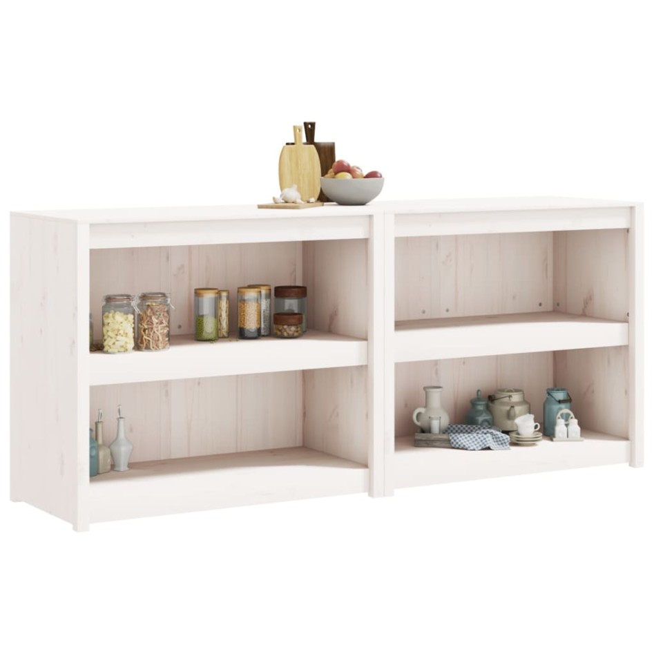 Muebles de cocina de exterior 2 pzas madera maciza pino