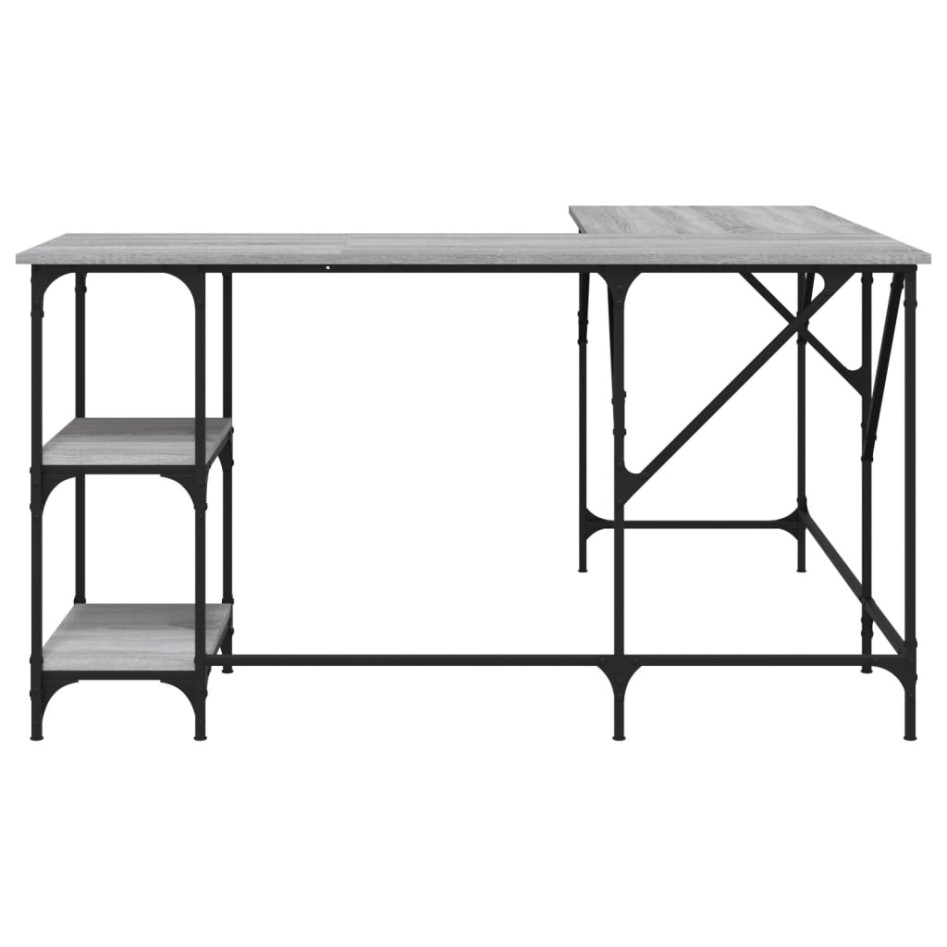 Escritorio madera de ingeniería gris Sonoma 139x139x75