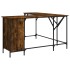 Escritorio madera de ingeniería roble ahumado 141x141x75