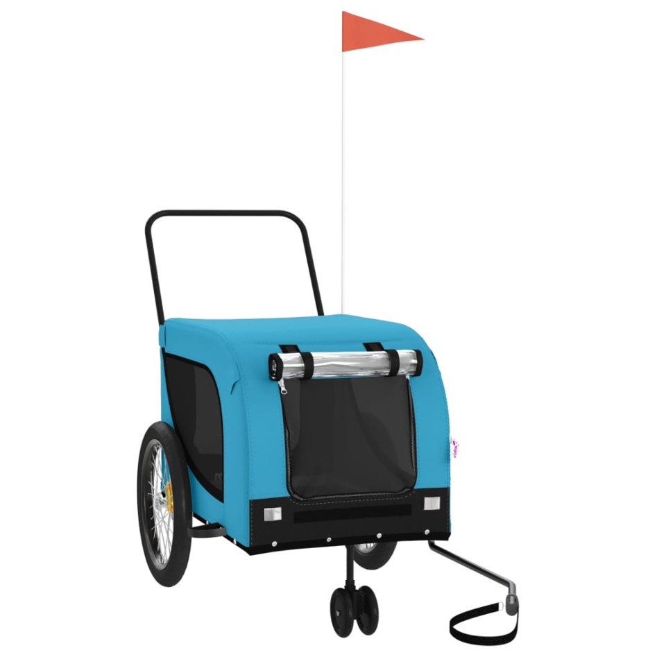 Remolque de bicicleta mascotas hierro tela Oxford azul
