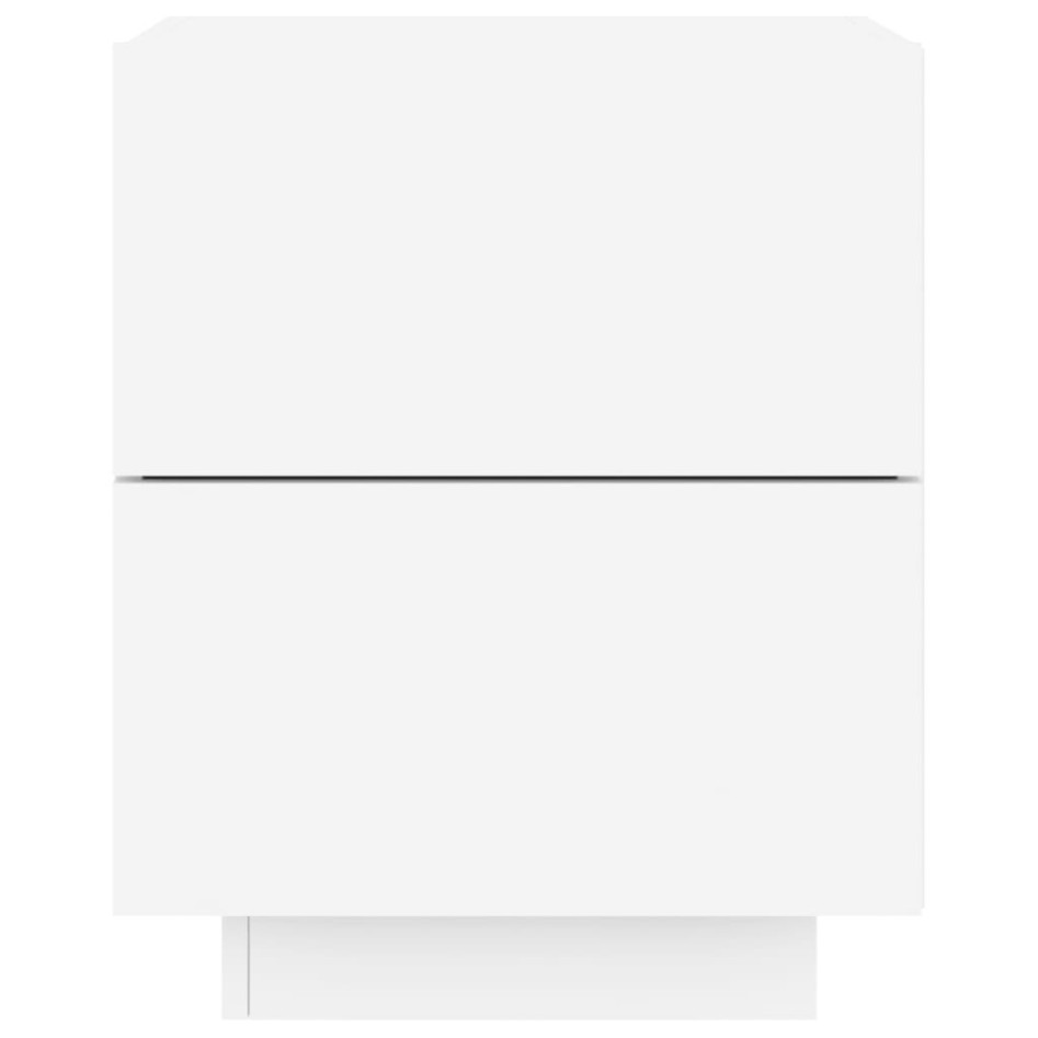 Mesitas de noche con luces LED 2 uds madera ingeniería