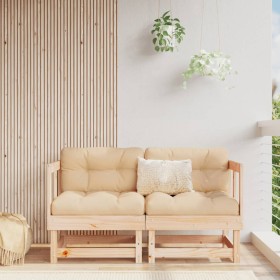Sofás de esquina de jardín 2 uds madera maciza de