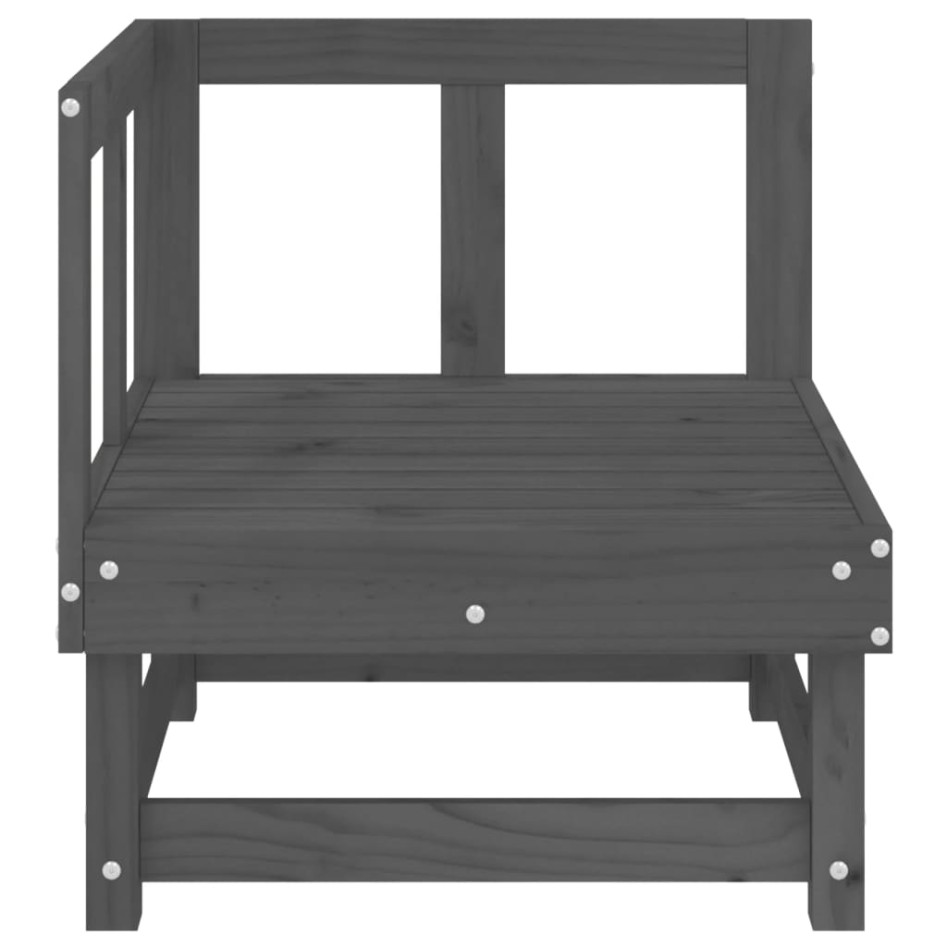 Sofás de esquina de jardín 2 uds madera maciza de pino