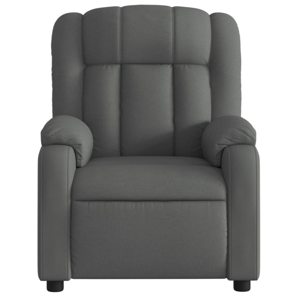 Sillón reclinable eléctrico de tela gris