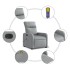 Sillón reclinable de masaje eléctrico tela gris