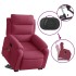 Sillón reclinable de masaje elevable terciopelo rojo
