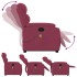 Sillón reclinable de masaje elevable terciopelo rojo