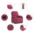 Sillón reclinable de masaje elevable terciopelo rojo