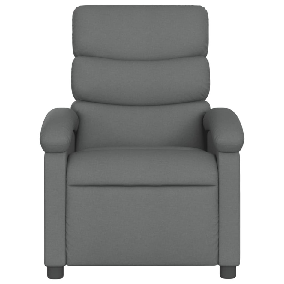 Sillón reclinable eléctrico de tela gris