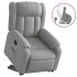 Sillón reclinable elevable de tela gris