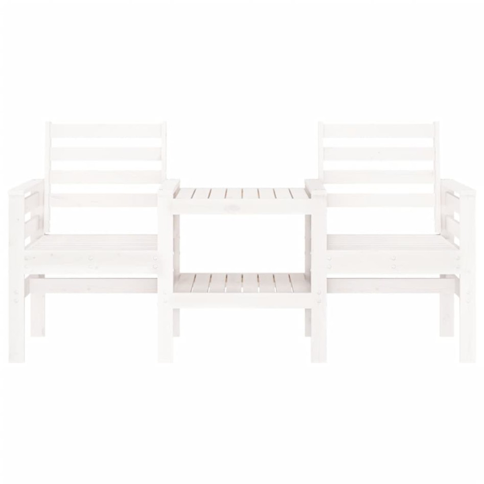 Banco de jardín con mesa 2 plazas madera maciza de pino