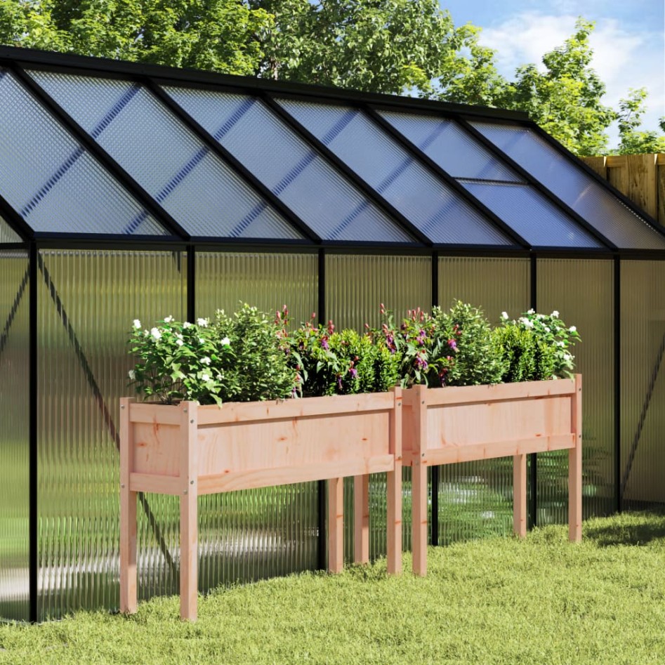 Jardineras con patas 2 uds madera maciza de abeto