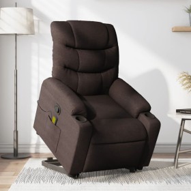 Silla de masaje reclinable de pie de tela marrón