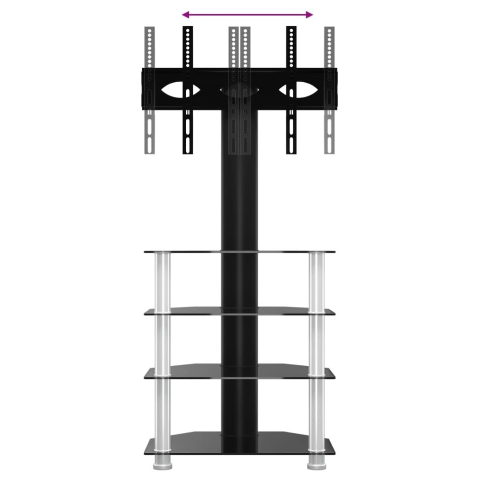 Mueble TV esquina 4 niveles para 32-70 pulgadas negro