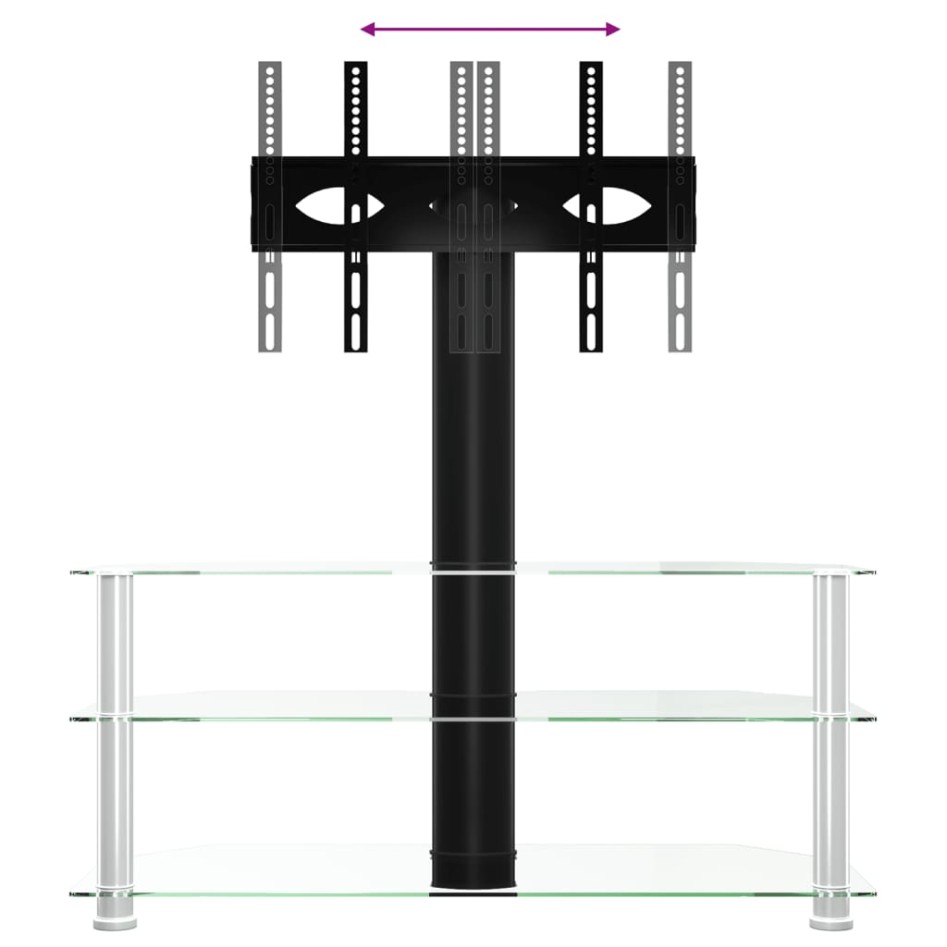 Mueble TV esquina 3 niveles para 32-70 pulgadas negro